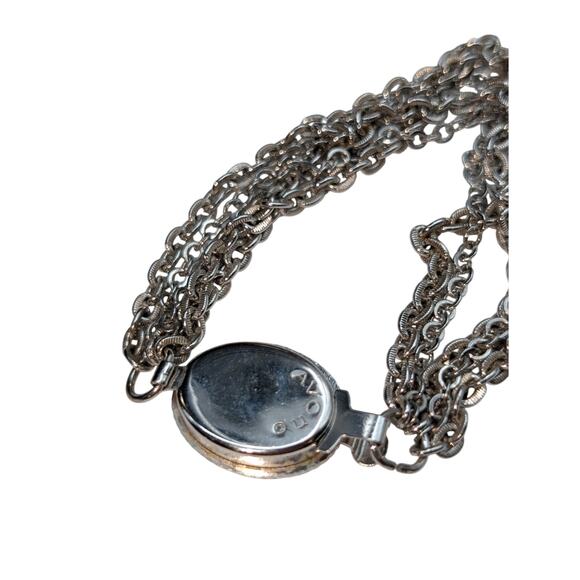 Vintage Avon Silver Tone 7 Strand Chain Necklace & Two Bracelet Set - Picture 6 of 8